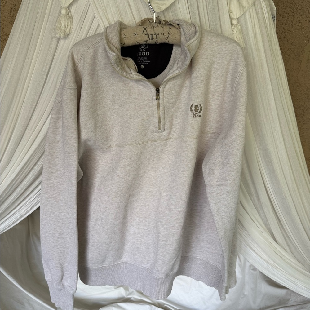 Izod Light Gray Quarter-Zip Pullover